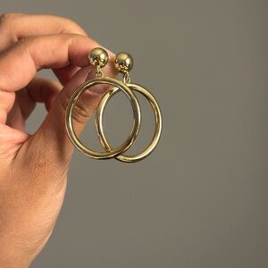 J. Crew Gold Statement Hoop Earrings